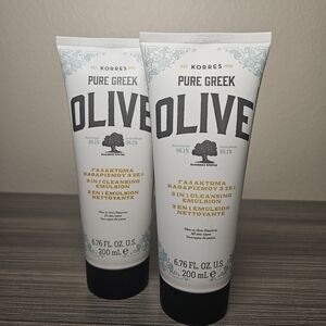 Korres Set of 2 Pure Greek Olive 3 in 1 Cleansing Emulsion 200ml 6.76oz NEW